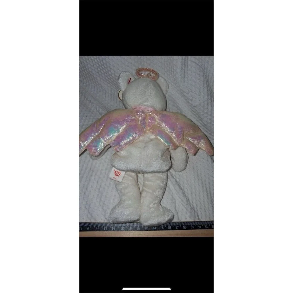 TY Beanie Babies Halo the Angel‎ Bear Plush 1998 Vintage White Bear